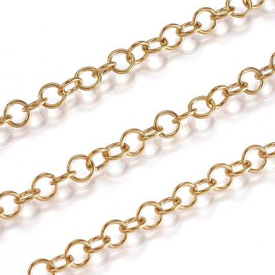 3.28 Feet Ion Plating(IP) 304 Stainless Steel Rolo Chains