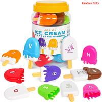 Random Color Ice Cream Shaped Color Sorting Stacking Toy, 1 Box Colorful Ice Cream Alphabet Learning Toy, Fun Educational Toy...