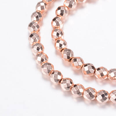 Electroplate Non-magnetic Synthetic Hematite Bead Strands