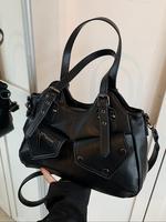 Women's Elegant Grommet Eyelet Design Tote Bag, Fashionable Large Capacity Shoulder Bag, Satchel, Casual Versatile Crossbody ...