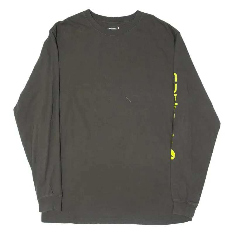 CARHARTT Loose Fit Mens T-Shirt Green Long Sleeve L