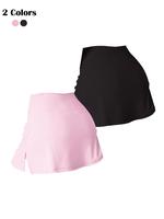 Women's Solid Color High Waist Sports Skorts, Casual Comfy Breathable Skorts for Golf Tennis, Ladies Sportswear for All Seaso...