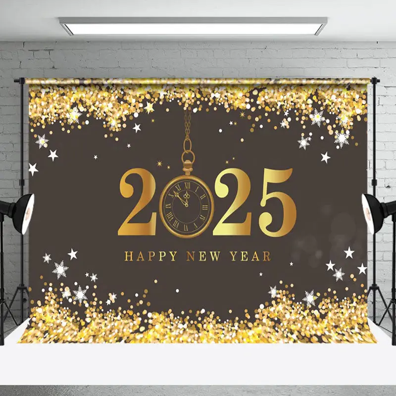 Aperturee Gold Blurry Ambiance Countdown To New Year Backdrop - Aperturee