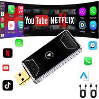Mini AI Box - Streaming Netflix/Youtube/Tiktok to your car! 2 in 1 Wireless CarPlay and Android Auto Adapter suitable for Fac...