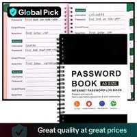 Password Book with Alphabetical Pages, 1 Count A5 Password Logbook, Internet Website Password Keeper, Personalized Logbook fo...