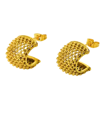 18K Gold Heart Drop Earrings