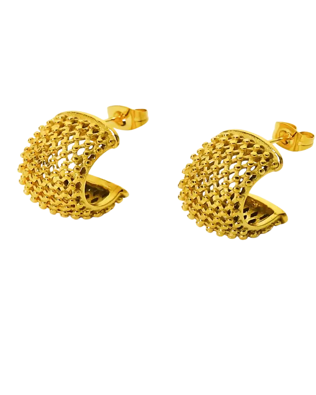 18K Gold Heart Drop Earrings