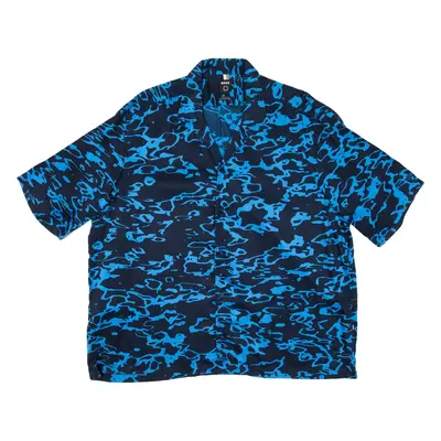 BOSS Mens Shirt Blue Crazy Pattern XL