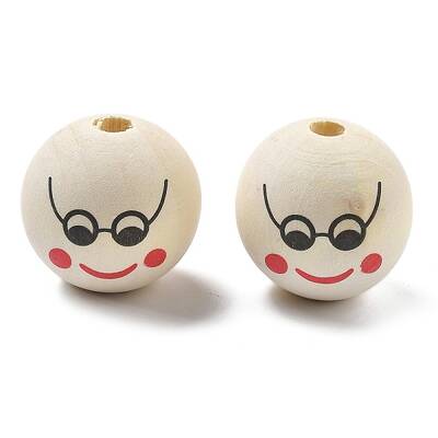 Printed Schima Wood European Beads