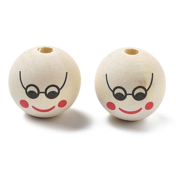 Printed Schima Wood European Beads