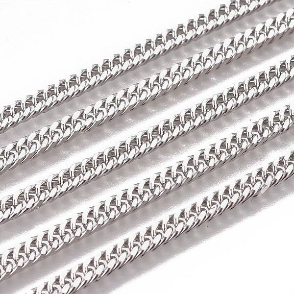 Non-Tarnish Handmade 201 Stainless Steel Curb Chains