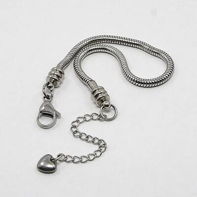 Tarnish Resistant 304 Stainless Steel European Round Snake Chains Bracelets