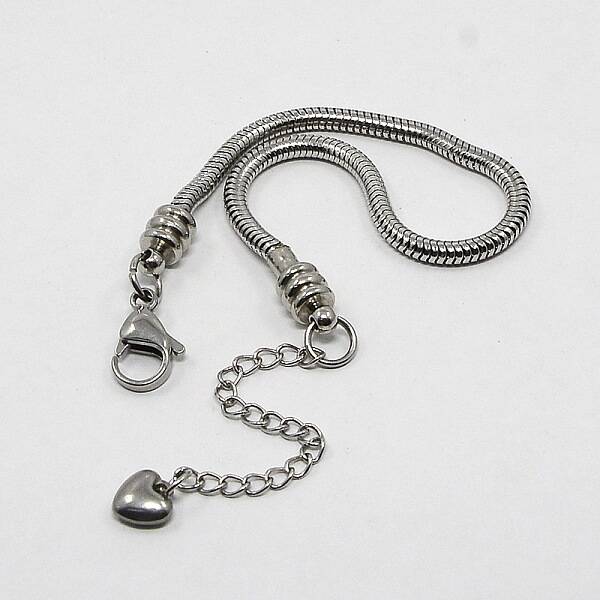 Tarnish Resistant 304 Stainless Steel European Round Snake Chains Bracelets