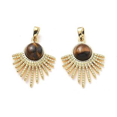 Brass Tiger Eye Pendants