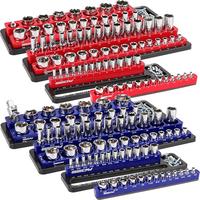 Magnetic Socket Holder Organizer Set: Detachable Drive Sockets Storage Tray, Drawer Tool Box, Metric SAE (Sockets Not Include...