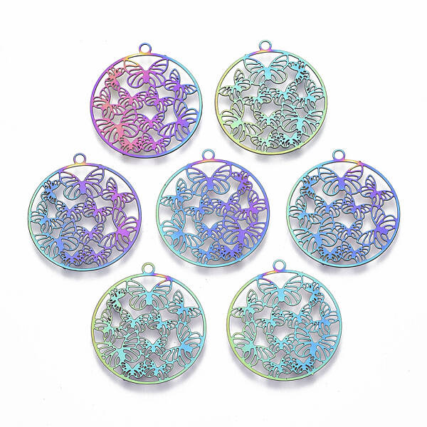 Ion Plating(IP) 201 Stainless Steel Filigree Pendants