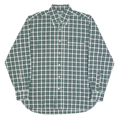SAVION Mens Shirt Green Check Long Sleeve XL