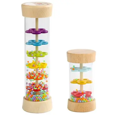Rain Sound Tube Simulator Toy Rainbow Hourglass Sand Bell Educational Music Class Puzzle Half Discussion Instrument Kids Gift...