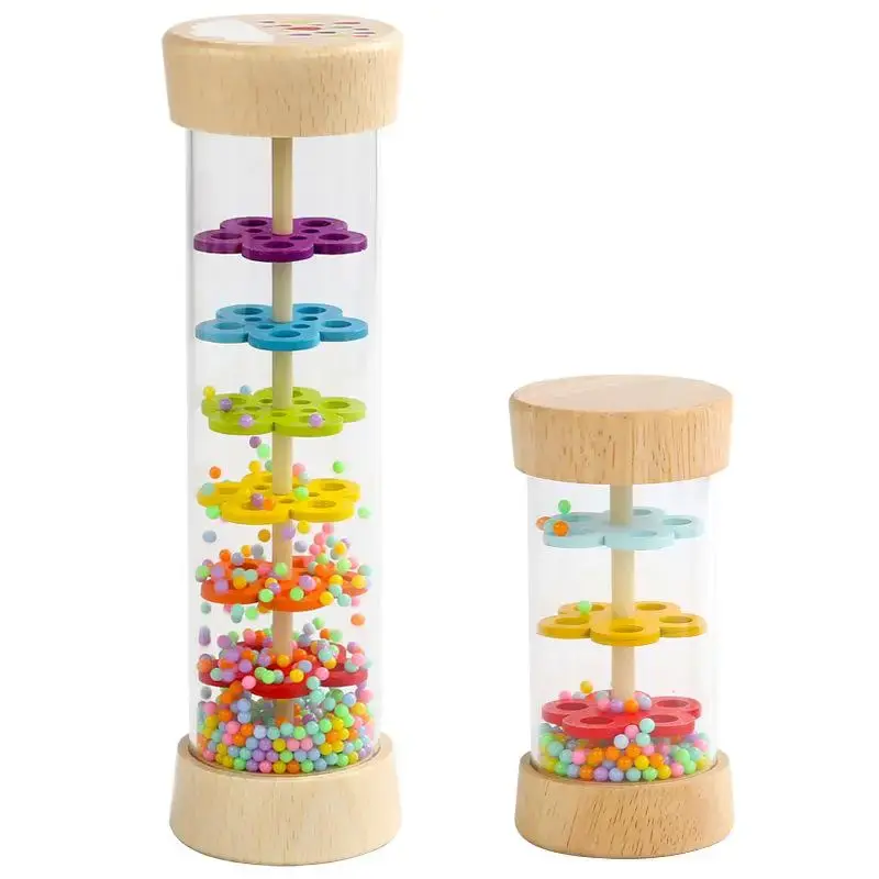 Rain Sound Tube Simulator Toy Rainbow Hourglass Sand Bell Educational Music Class Puzzle Half Discussion Instrument Kids Gift...