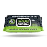 Original (50 Cloths) - Crocodile Cloth Industrial Hand & Tool Cleaning Wipes - Disposable Heavy-Duty 15in x 10in Multi-Surfac...