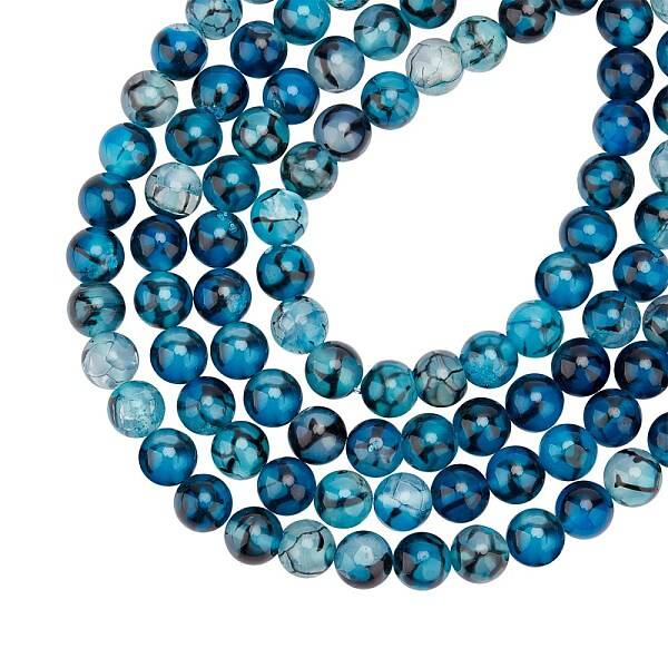 Natural Dragon Veins Agate Beads Strands