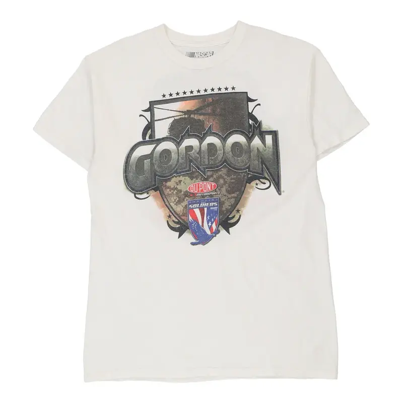 Jeff Gordon Nascar Nascar T-Shirt - Medium White Cotton