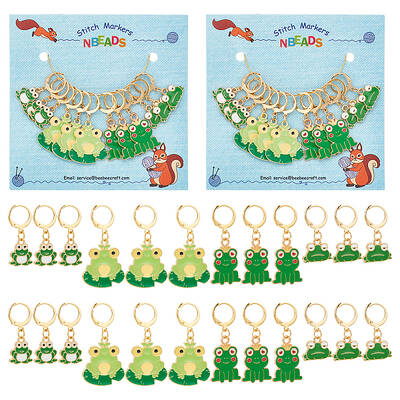Alloy Enamel Frog Pendant Locking Stitch Markers
