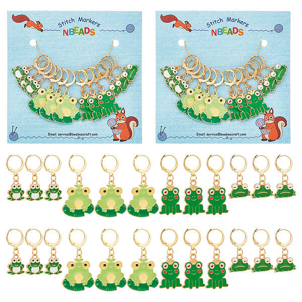 Alloy Enamel Frog Pendant Locking Stitch Markers