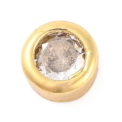 Rack Plating Flat Round Brass Micro Pave Cubic Zirconia Cabochons