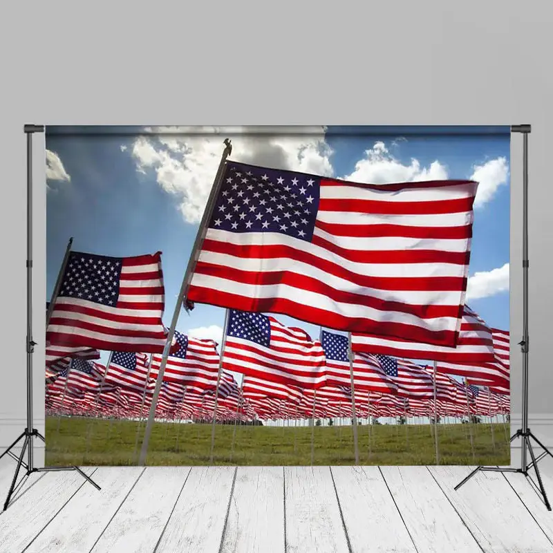 Patriotic Outdoor USA Flag Independence Day Backdrop - Aperturee