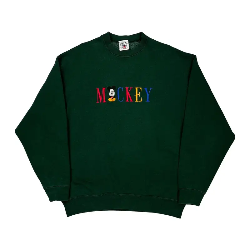 Mickey Mouse Mickey & Co. Graphic Sweatshirt - XL Green Cotton