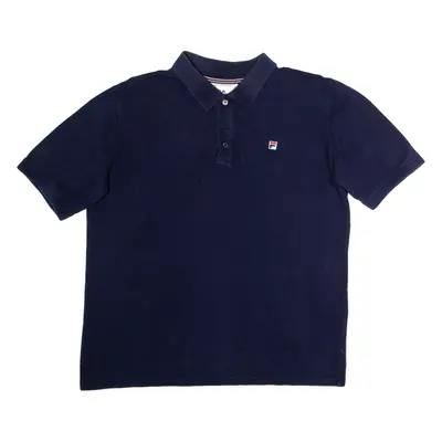 FILA White Line Mens Polo Shirt Blue XL