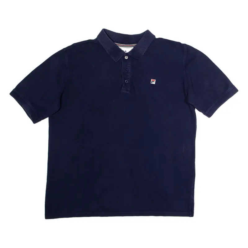 FILA White Line Mens Polo Shirt Blue XL