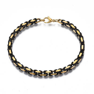 Ion Plating(IP) 201 Stainless Steel Byzantine Chain Bracelets
