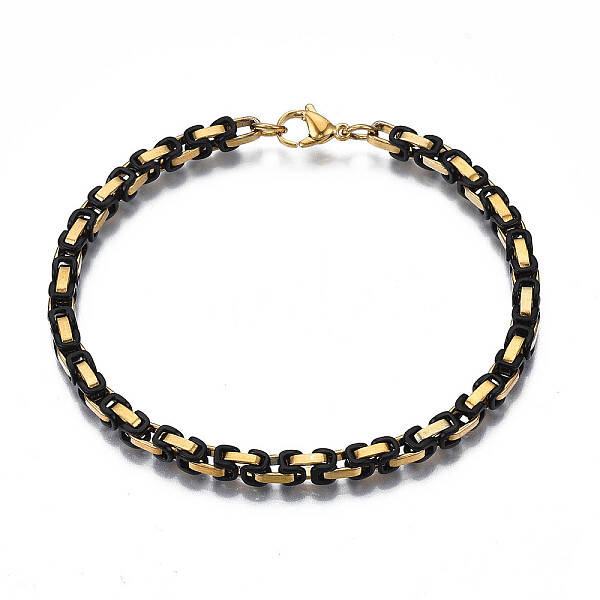Ion Plating(IP) 201 Stainless Steel Byzantine Chain Bracelets