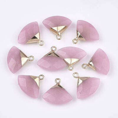 Electroplate Natural White Jade Pendants