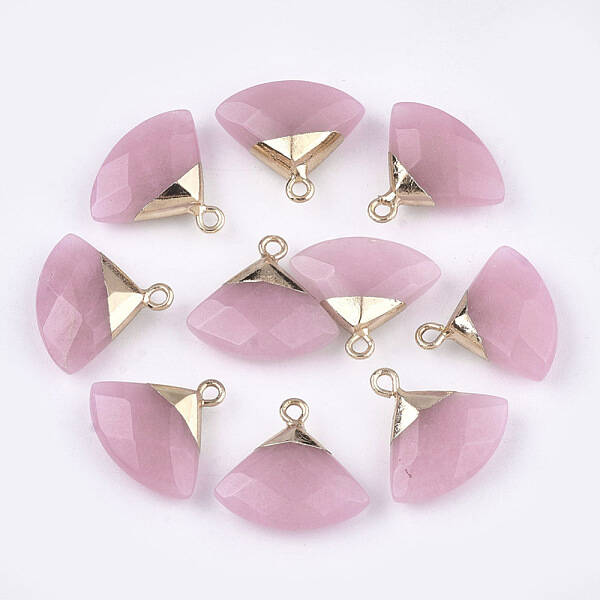 Electroplate Natural White Jade Pendants