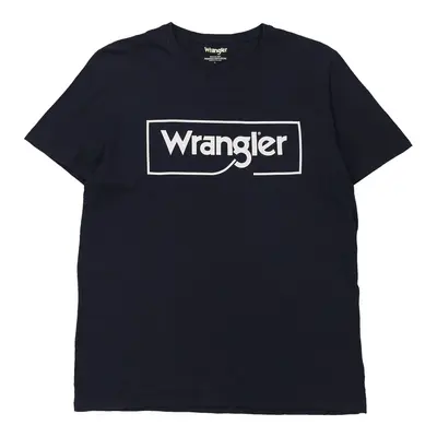 Wrangler Spellout T-Shirt - Large Navy Cotton