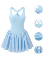 Women's Solid Color Backless Tennis Dress, Casual Sleeveless Dress for Sports, Ladies Sportswear for Indoor Outdoor Wear,  Gy...