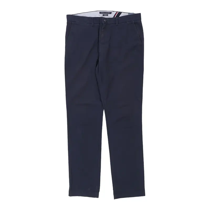 Tommy Hilfiger Slim Fit Trousers - 37W 34L Blue Cotton