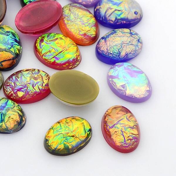 Oval Resin Imitated Opal Cabochons