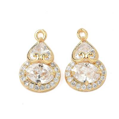 Brass Micro Pave Clear Cubic Zirconia Pendants