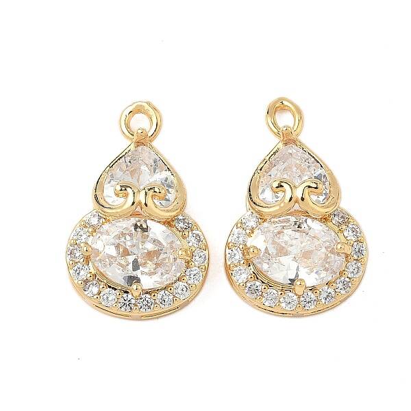 Brass Micro Pave Clear Cubic Zirconia Pendants