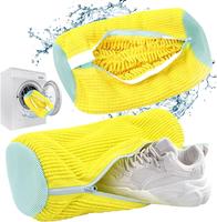 Mesh Shoe Washing Bag for Washing Machine, Laundry Bag for Sneakers, Gym Shoes, and All Footwear Types (Yellow, 1PC) Cleaning...