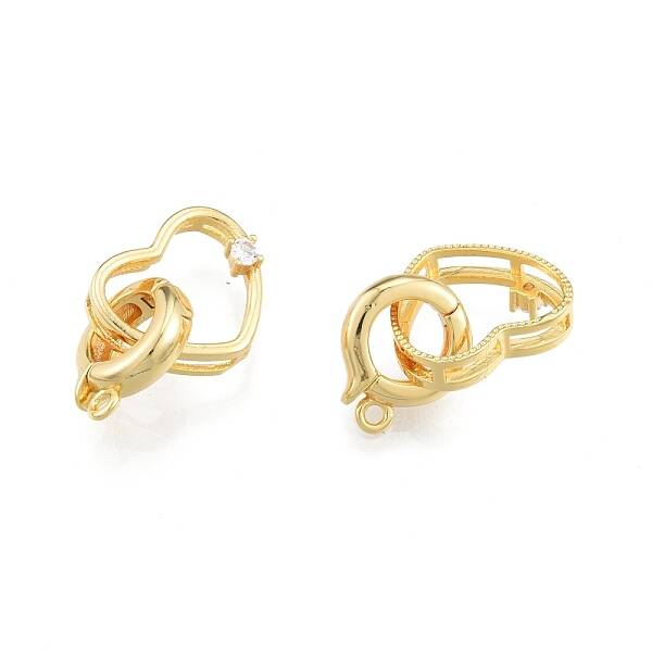 Brass Pave Clear Cubic Zirconia Fold Over Clasps