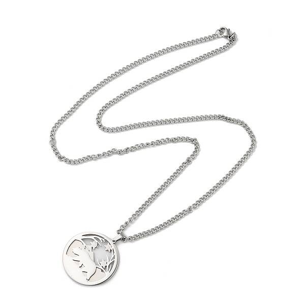 Non-Tarnish 304 Stainless Steel Double Layer Pendant Necklaces