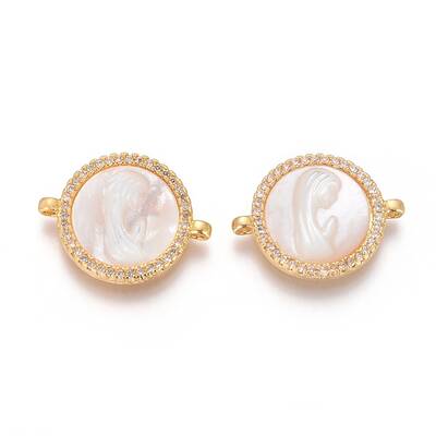 Brass Micro Pave Cubic Zirconia Links connectors