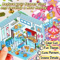 [8 New Theme 3D Scene Stickers] 16 Sticker Sheets+8 Miniature Scene+2 Tweezers+Freebie, 8 Sets of 3D Minature Room Stickers, ...