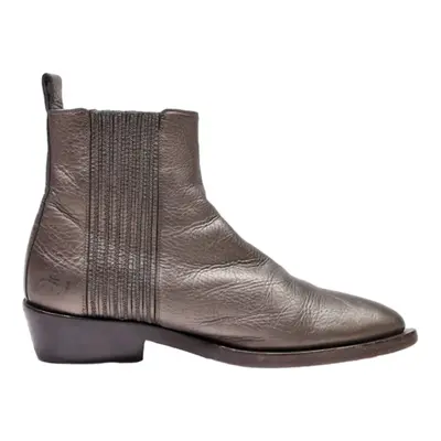 BRUNELLO CUCINELLI Chelsea Boots Silver Leather Womens UK 5