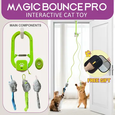 Electric Cat Teaser, Rechargeable Interactive Cat Toy, Upgraded Dual Mode, Irregular Rocking & 360° Spinning with Remote, Do...